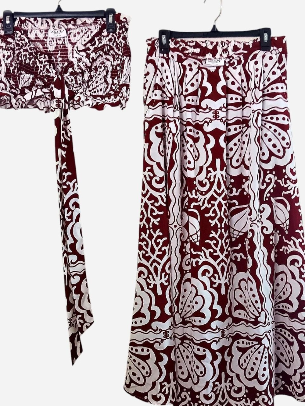 Brown & White Printed Women's Swim Sarong Wrap - Lightweight Beach Cover